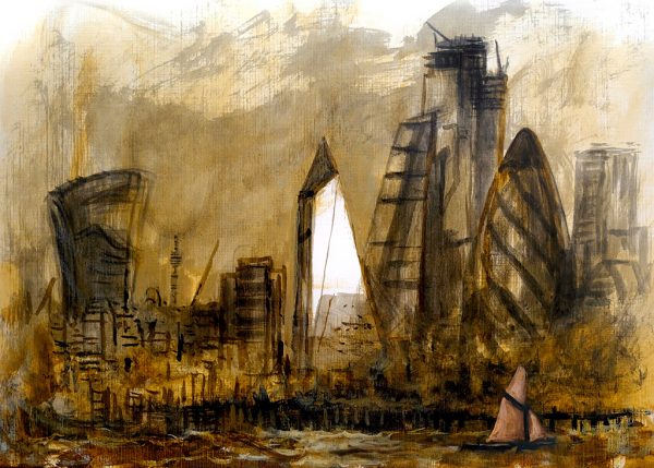 Towers of The City of London, traditional Thames Sailing Barge (2019)